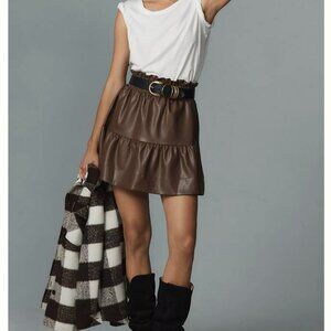 Anthropologie Somerset Faux Leather Mini Skirt  $120 NWT